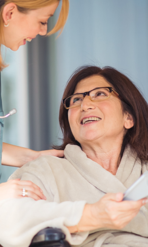 doctor laughing with the patient